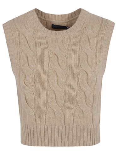 Cable Knit Rib Trim Vest - Ralph Lauren - Modalova