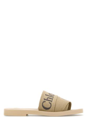 Cappuccino Canvas Woody Slippers - Chloé - Modalova