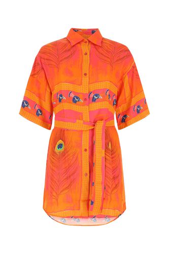 Printed Satin Shirt Dress - Dépendance - Modalova