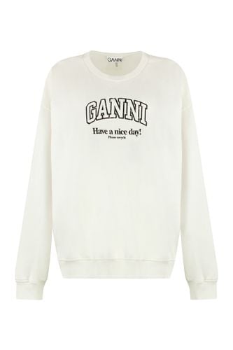 Ganni Cotton Crew-neck Sweatshirt - Ganni - Modalova