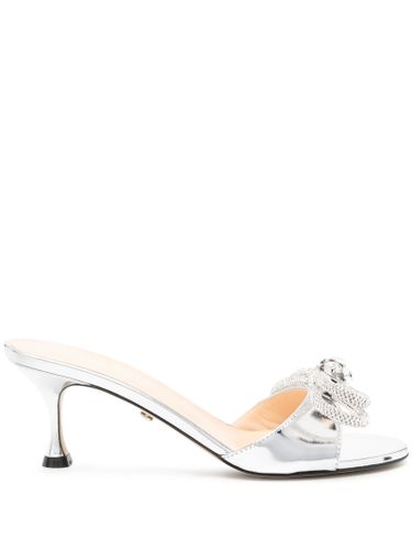 Double Bow Mules In Metallic Leather - Mach & Mach - Modalova