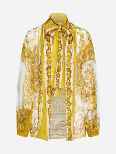Majolica Print Silk Shirt - Dolce & Gabbana - Modalova