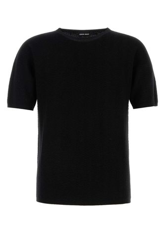 Black Wool Blend T-shirt - Giorgio Armani - Modalova