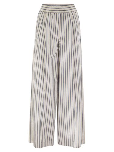 Loose Track Trousers In Wrinkled Cotton Linen Poplin - Brunello Cucinelli - Modalova