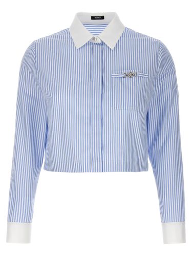 Versace Striped Cropped Shirt - Versace - Modalova