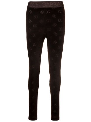 Dolce & Gabbana Dg Velvet Leggings - Dolce & Gabbana - Modalova