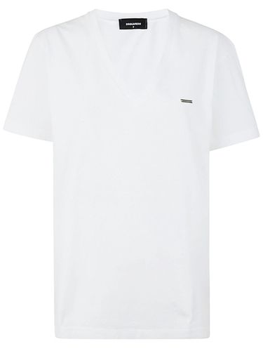 Logo Plaque V-neck T-shirt - Dsquared2 - Modalova