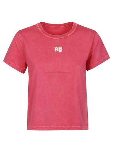 Puff Logo Bound Neck Essential Shrunk T-shirt - T by Alexander Wang - Modalova