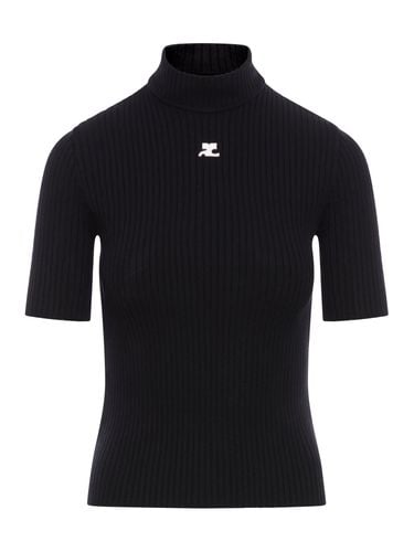 Reedition Short Sleeves Rib Knit Sweater - Courrèges - Modalova