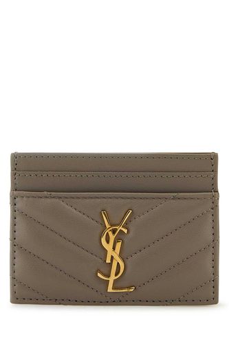 Dove Grey Nappa Leather Cassandre Card Holder - Saint Laurent - Modalova