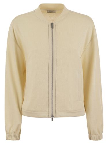 Cotton And Linen Zipped Sweatshirt - Peserico - Modalova