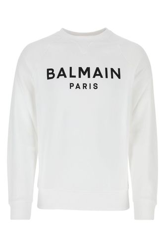 Balmain White Cotton Sweatshirt - Balmain - Modalova