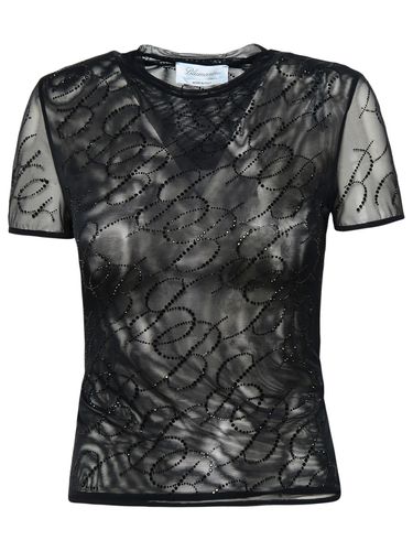 Blumarine Black Tulle T-shirt - Blumarine - Modalova