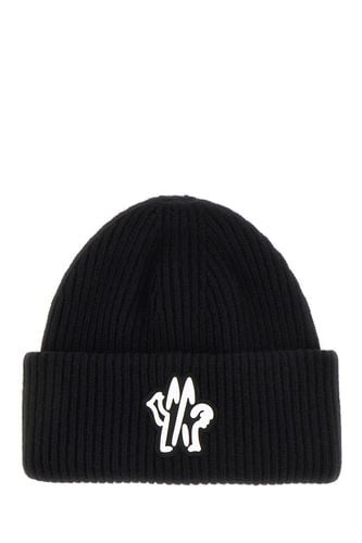 Moncler Black Wool Beanie Hat - Moncler - Modalova