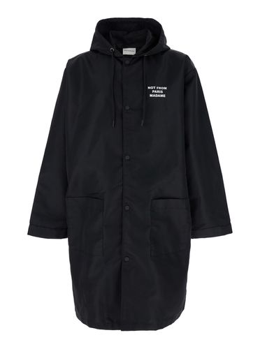 Parka Coat With Logo In Techno Fabric Man - Drôle de Monsieur - Modalova