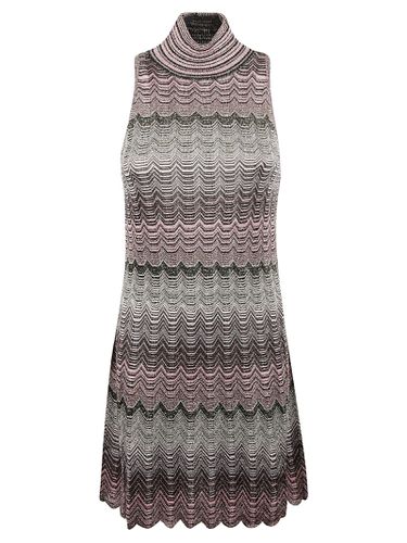 High-neck Sleeveless Zig-zag Patterned Dress - Missoni - Modalova