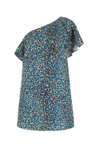 Printed Stretch Silk Mini Dress - Saint Laurent - Modalova