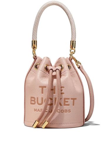 The Leather Bucket Mini Handbag With Drawstring And Front Logo In Hammered Leather Woman - Marc Jacobs - Modalova