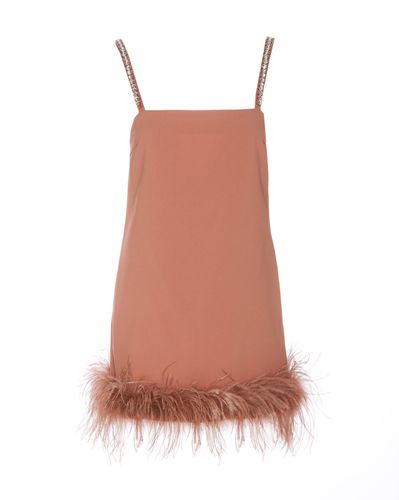 Pinko Short Dress With Feathers - Pinko - Modalova