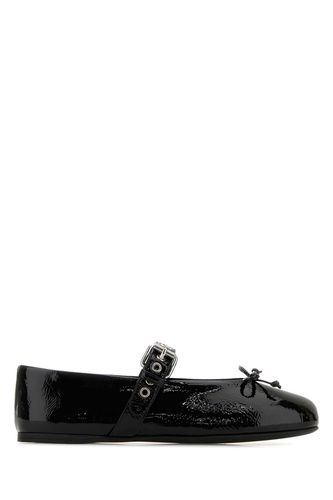 Miu Miu Black Leather Ballerinas - Miu Miu - Modalova