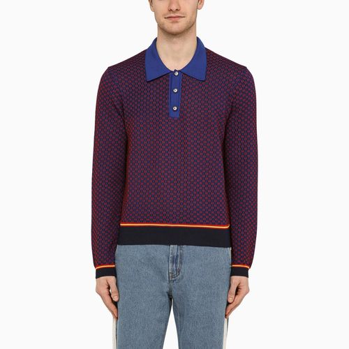 Blue/purple Jacquard Long-sleeved Polo Shirt - Wales Bonner - Modalova