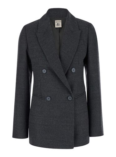 Double-breasted Jacket With Peak Revers In Wool Stretch Woman - SEMICOUTURE - Modalova