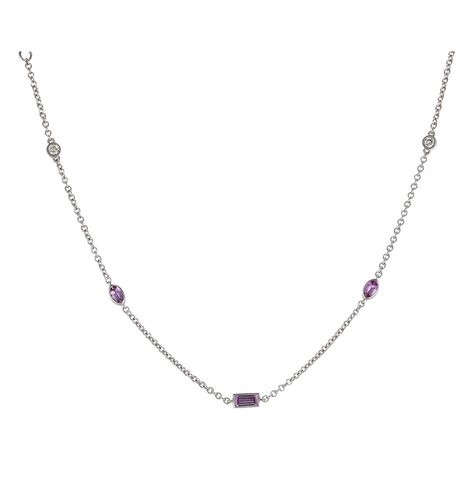 Lo Spazio Sapphire and Diamond Necklace - Lo Spazio Jewelry - Modalova