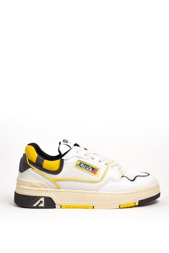 Clc Sneakers In White/grey/yellow Leather And Suede - Autry - Modalova