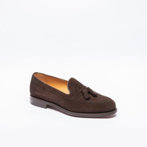 Dark Brown Suede Tassel Loafer - Berwick 1707 - Modalova