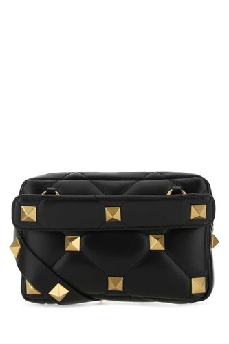 Black Nappa Leather Roman Stud Handbag - Valentino Garavani - Modalova