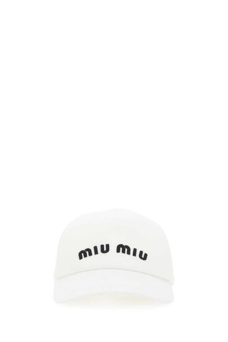 Miu Miu White Cotton Baseball Cap - Miu Miu - Modalova