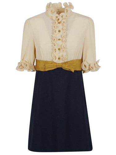 Garavani Crepe De Chine Bow Detailed Mini Dress - Valentino - Modalova