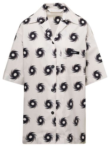 Bowling Shirt With All-over Shuriken Print In Cotton - Palm Angels - Modalova