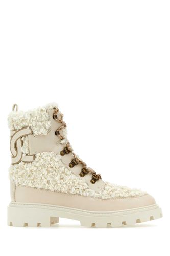Ivory Teddy And Leather Ankle Boots - Tod's - Modalova
