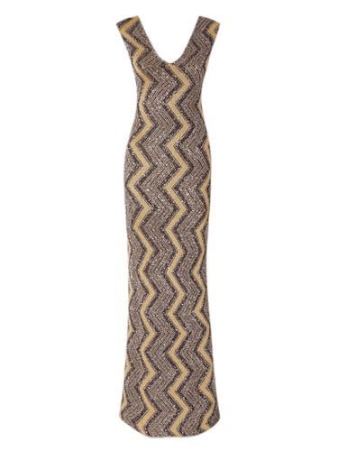 Gold And Black Long Zig Zag Dress - Missoni - Modalova