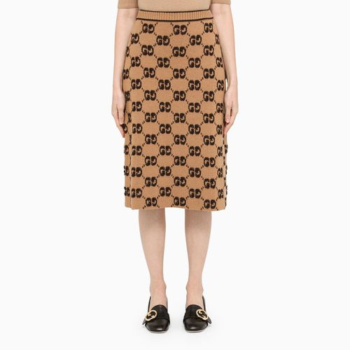Gucci Camel Skirt In Wool Knit - Gucci - Modalova