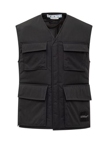 Off-White Wave Tag Padded Vest - Off-White - Modalova