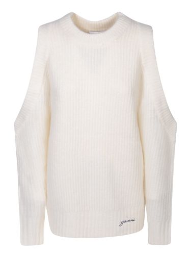 Ganni Cut-out Detail Pullover Ivory - Ganni - Modalova