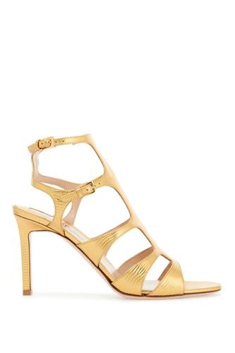 Light Bronze Leather Sandals With Adjustable Straps And Medium Heel - Tom Ford - Modalova