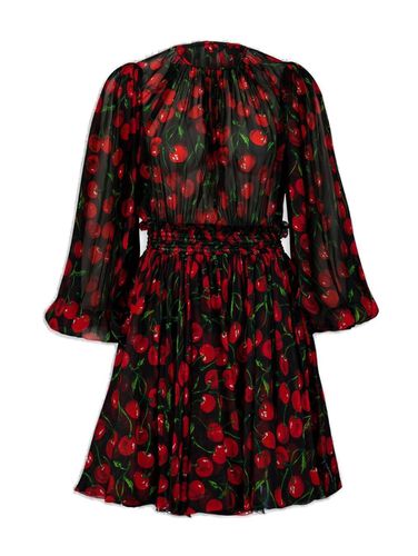 Cherry Printed Semi-sheer Mini Dress - Dolce & Gabbana - Modalova