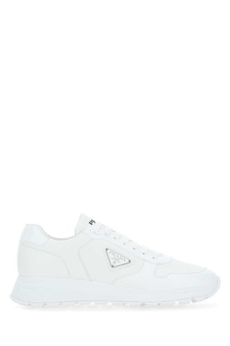 White Re-nylon And Leather Sneakers - Prada - Modalova