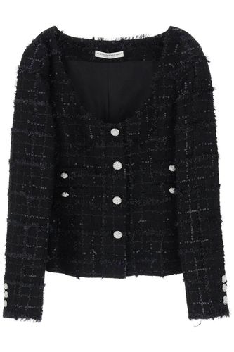 Sequin Checked Tweed Jacket - Alessandra Rich - Modalova