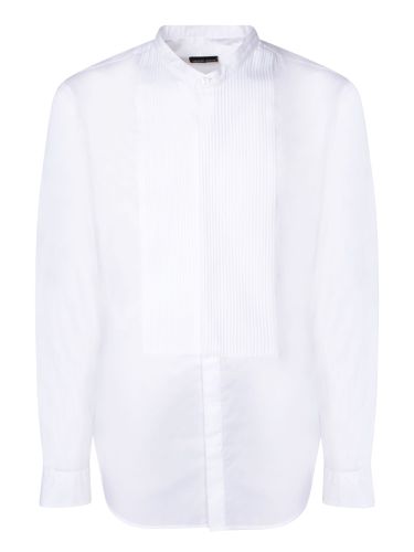 Pleat Mandarin Collar Shirt - Giorgio Armani - Modalova