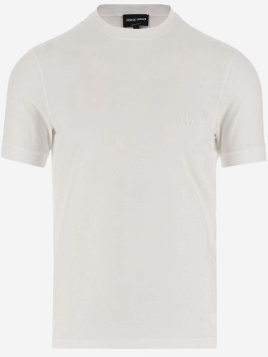 Stretch Viscose T-shirt With Logo - Giorgio Armani - Modalova