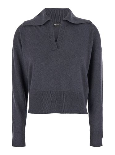 Grey Sweater With Sailor Collar In Wool Blend Woman - Federica Tosi - Modalova