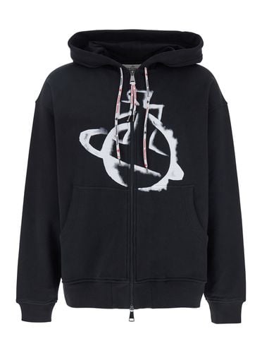 Sweatshirt With Drawstring Hood And Maxi Orb Logo On The Front In Cotton Man - Vivienne Westwood - Modalova