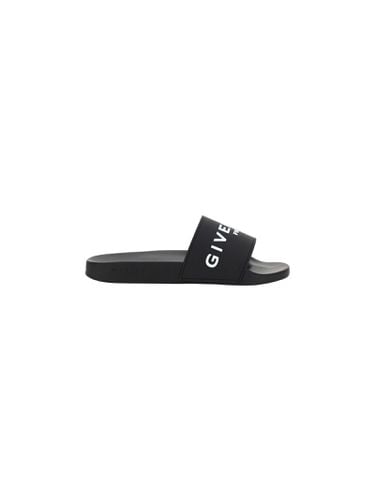 Black Rubber Flat Sandal With Logo - Givenchy - Modalova