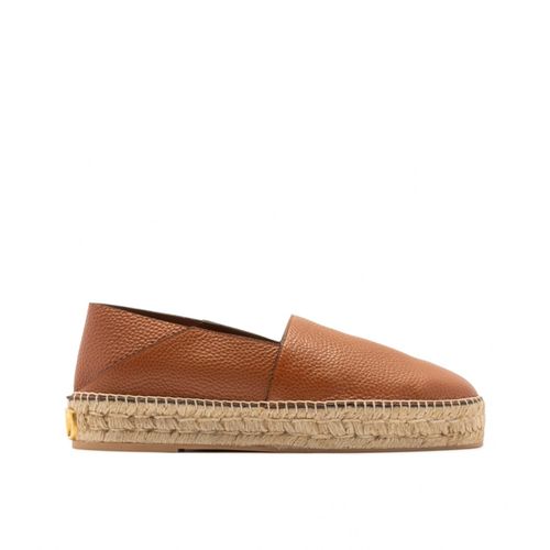 Garavani Logo-plaque Leather Espadrilles - Valentino Garavani - Modalova