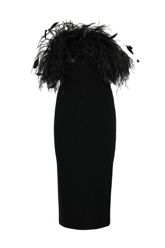 Eolo Dress In Silk And Wool With Feathers - Max Mara Studio - Modalova