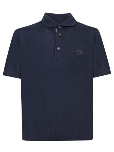 Etro Knitted Blue Polo Shirt - Etro - Modalova